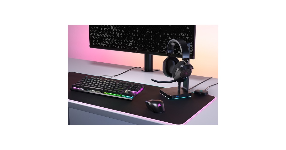CorsairHS65 WIRELESS over-ear gaming headset  (Carbon, Bluetooth 5.2, 2,4 GHz USB, Pc, PlayStation 5)