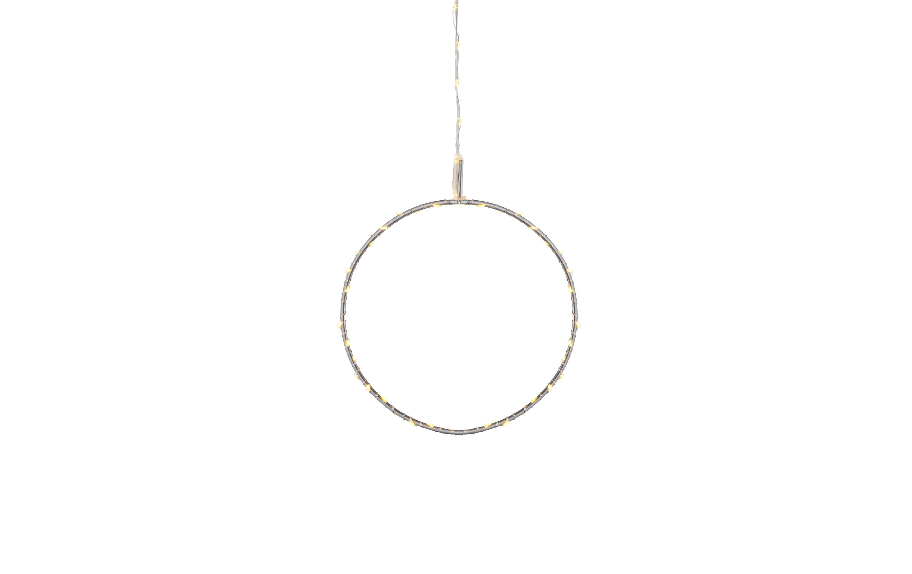 Fensterhänger Liva Kreis, 60 LEDs, Ø 20 cm, SilberLED Kreis in silber 20 cm