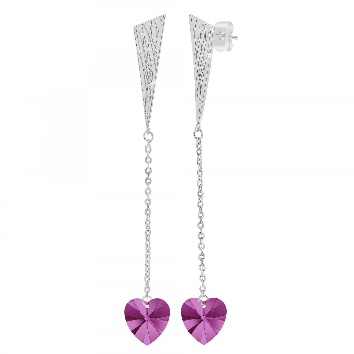 Boucles d'oreilles coeur SC Crystal ornées de Cristaux scintillants
