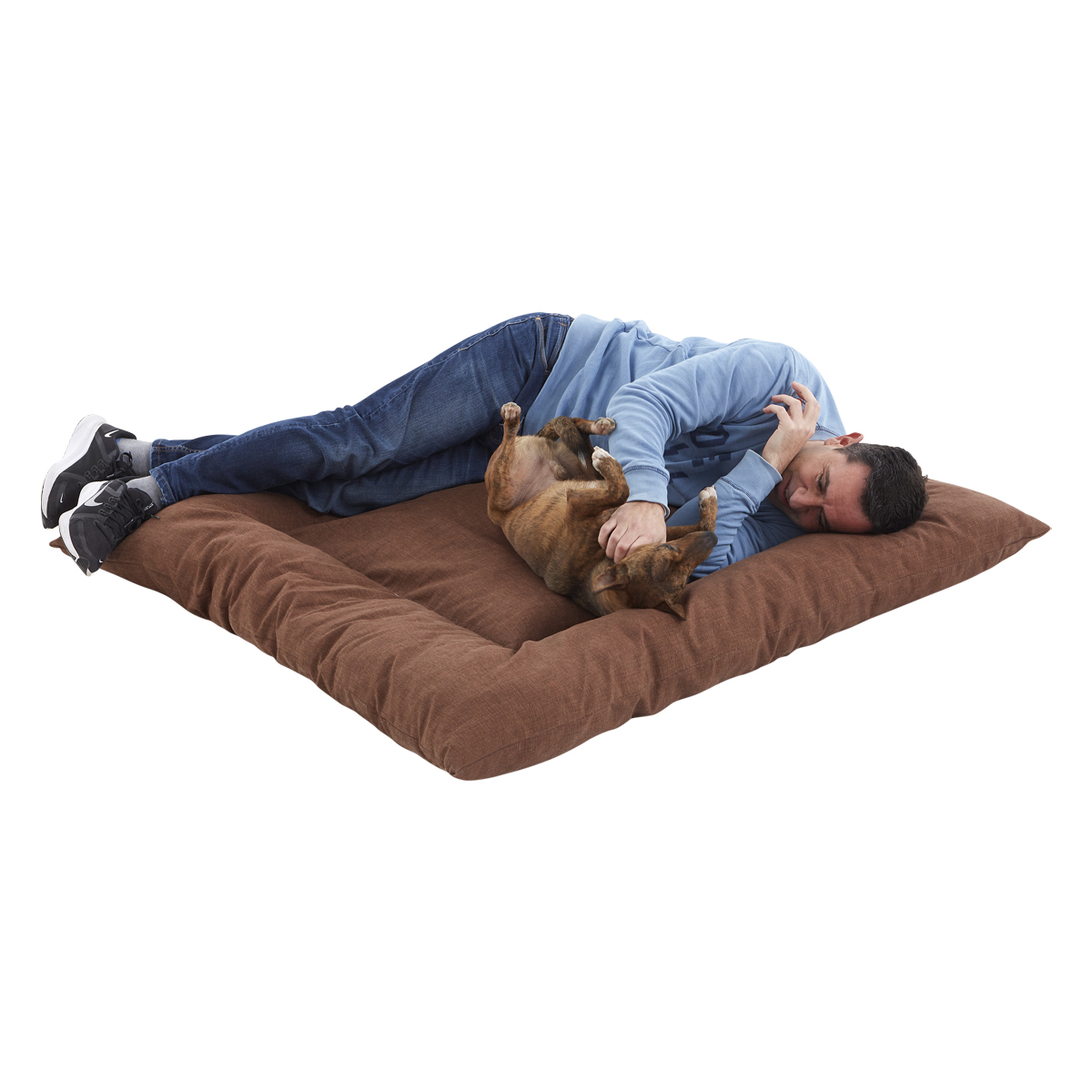 Cama extragrande para animais de estimação da PetPalace, com enchimento acolchoado e tecido altamente durável.