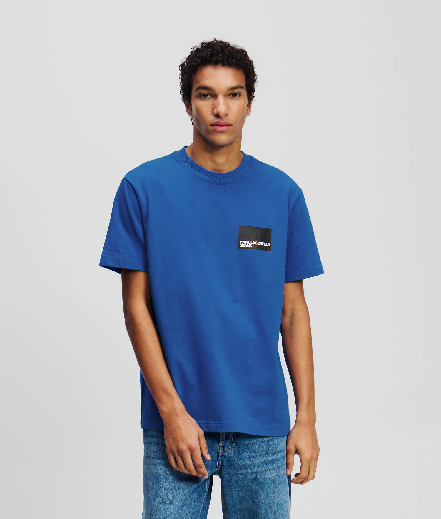 T-SHIRT AVEC LOGO ENCADRÉ - Bleu KLJ