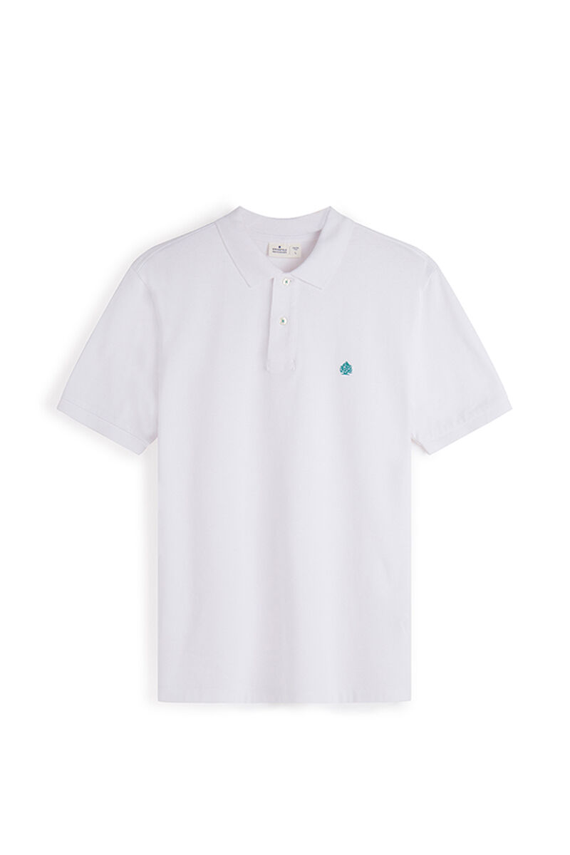 Camisa polo básica em piqué - branca