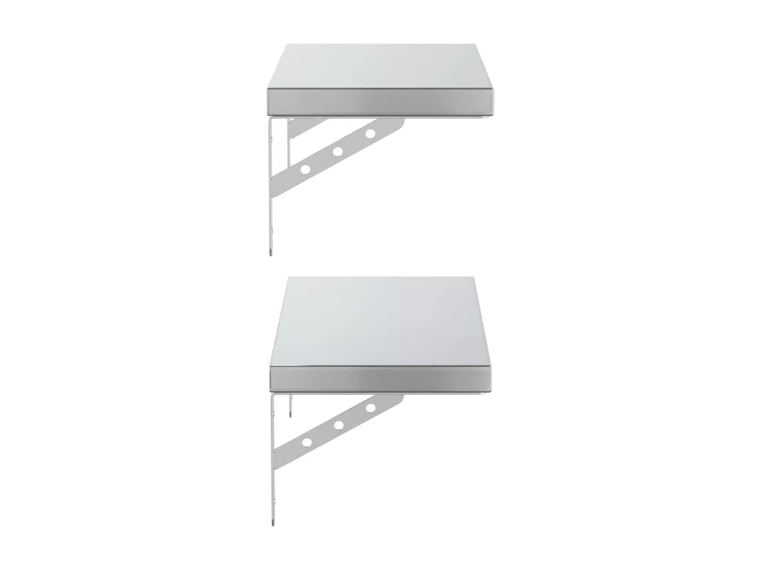 Étagères murales 2 pcs 50x23,5 cm argenté acier inoxydable