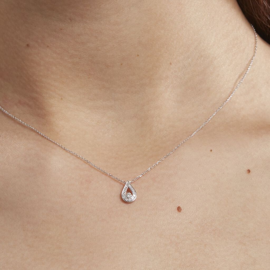Collier Purete Or Blanc Diamant