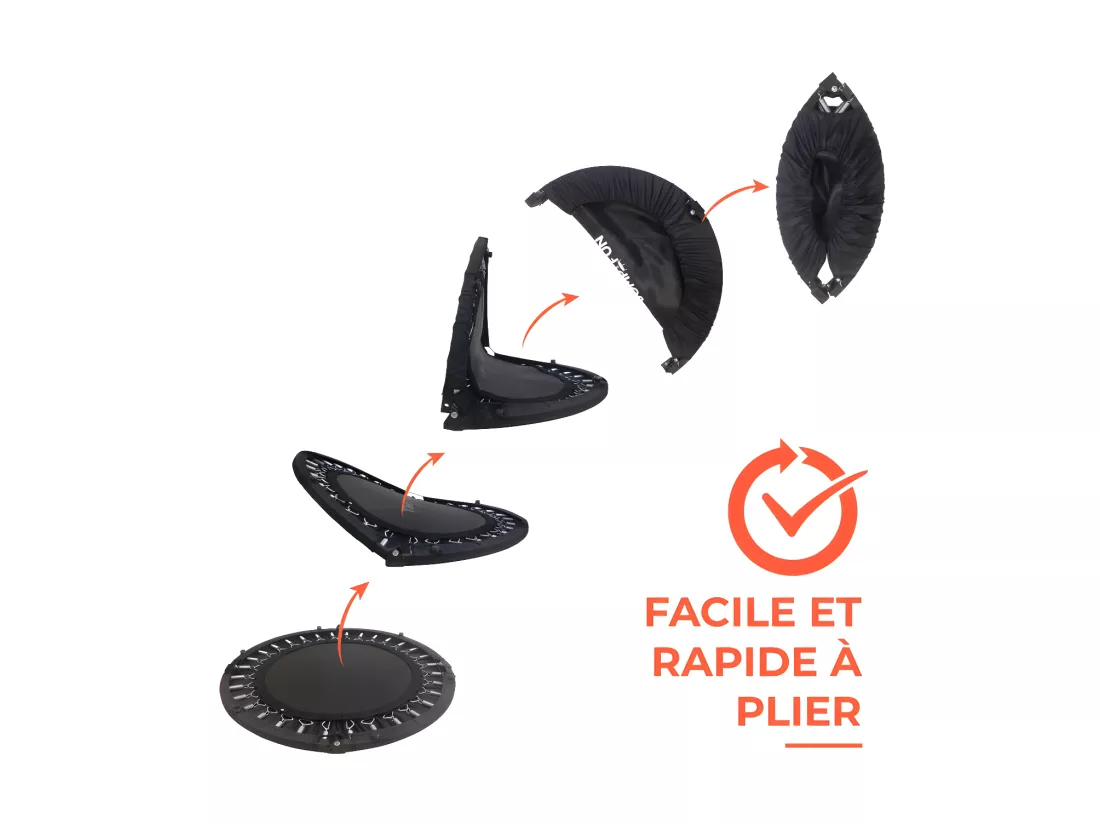 Mini Trampoline Fitness Jump4fun Pliable Double-Bar - Ø92cm