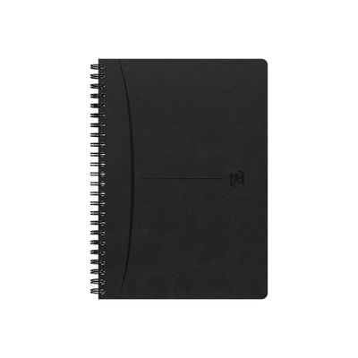 Oxford Signature - Cahier à spirale A5 - 160 pages - ligné - noir