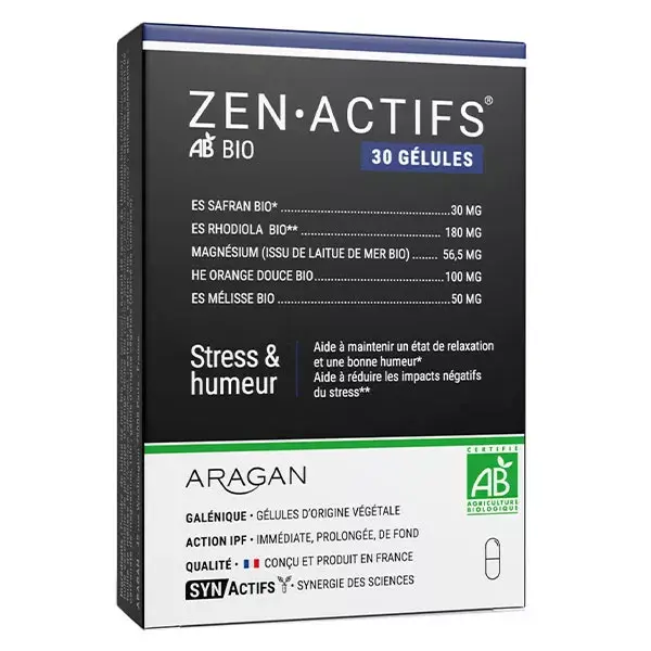 Aragan - Synactifs - Zenactifs® BIO - Anti-Stress - Rhodiola - 30 cápsulas