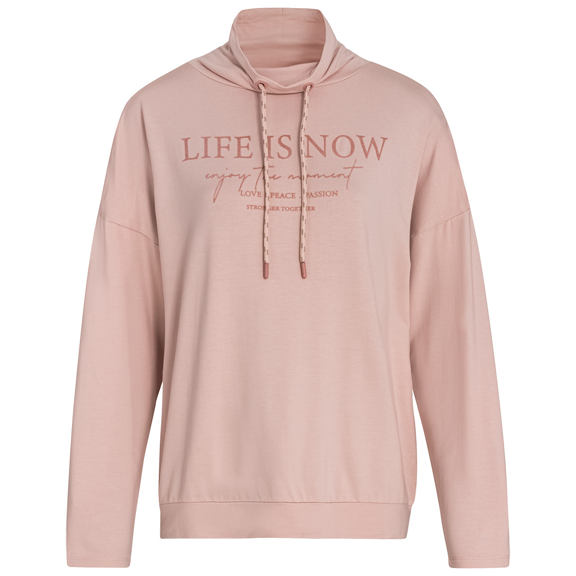 Gina Benotti Damen Langarmshirt mit Statement-Print rosa