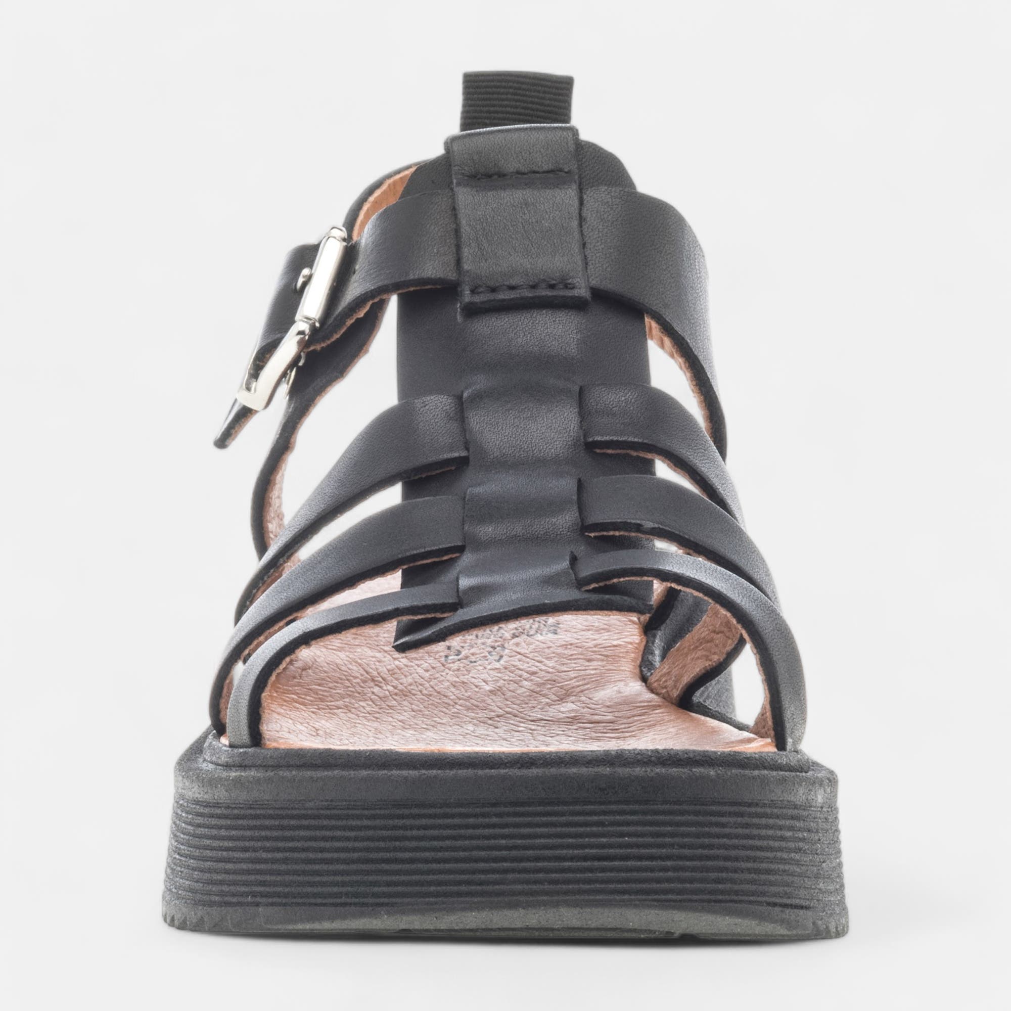 Sandales Fille en cuir noir
