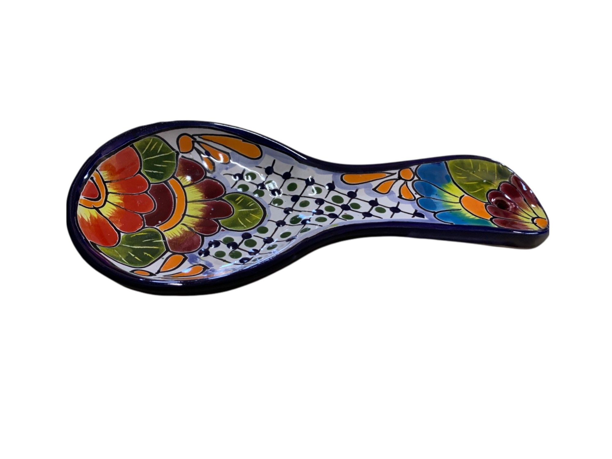 Keramik-Löffelablage 'Punkte', multicolor, B 25 cm, L 12 cm, H 3 cm zu 12,80