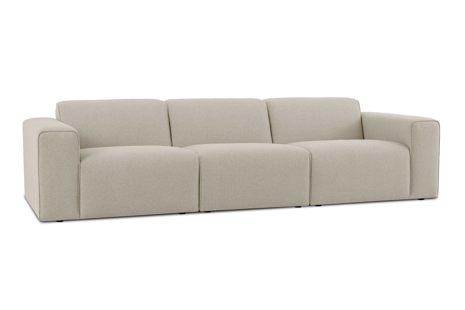 Styl 3-seter Tekstil Lombardo 14 Latte med sorte ben.