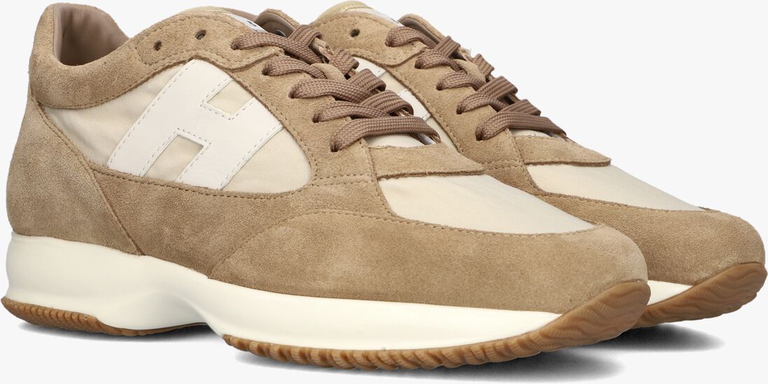beige hogan lage sneakers interactive allacciato