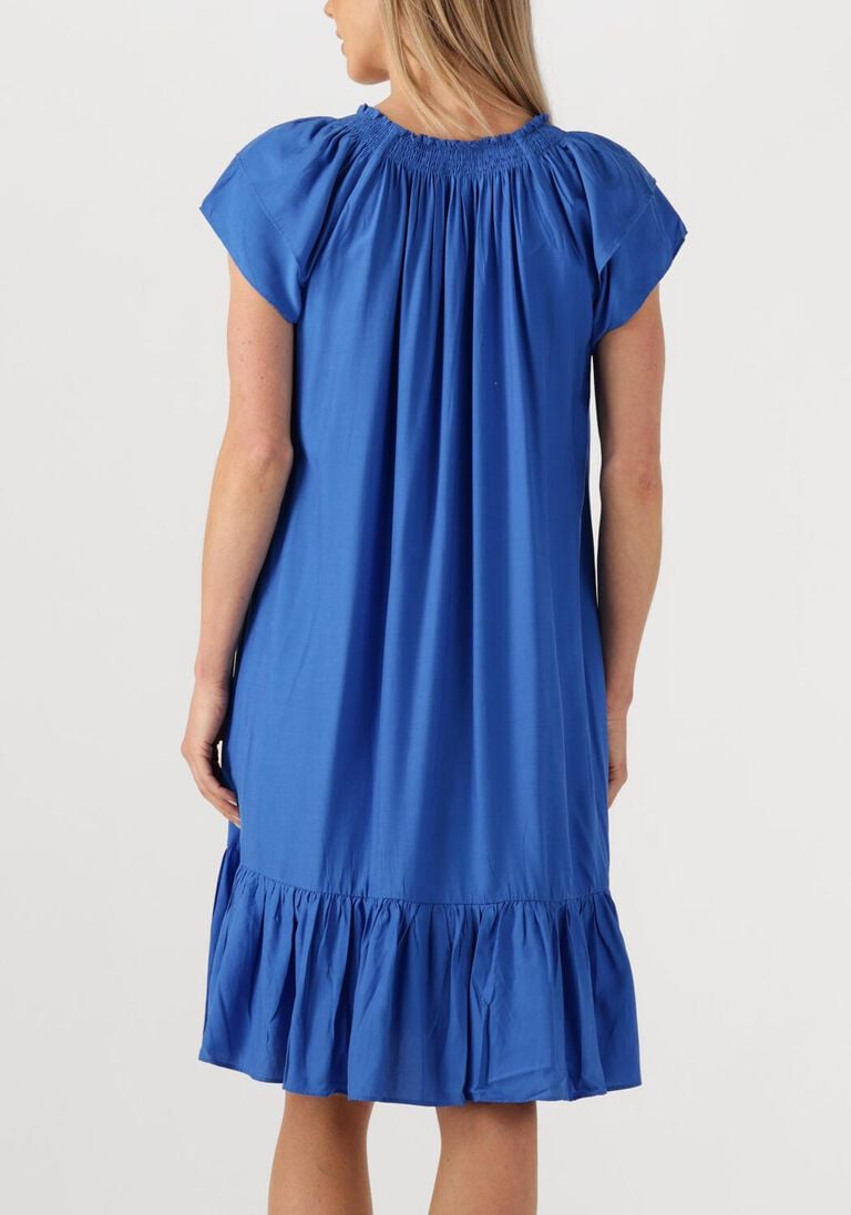 blauwe co'couture mini jurk sunrise cropped dress