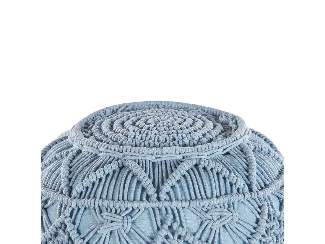 Pouf en coton bleu ⌀ 40 cm KAYSERI