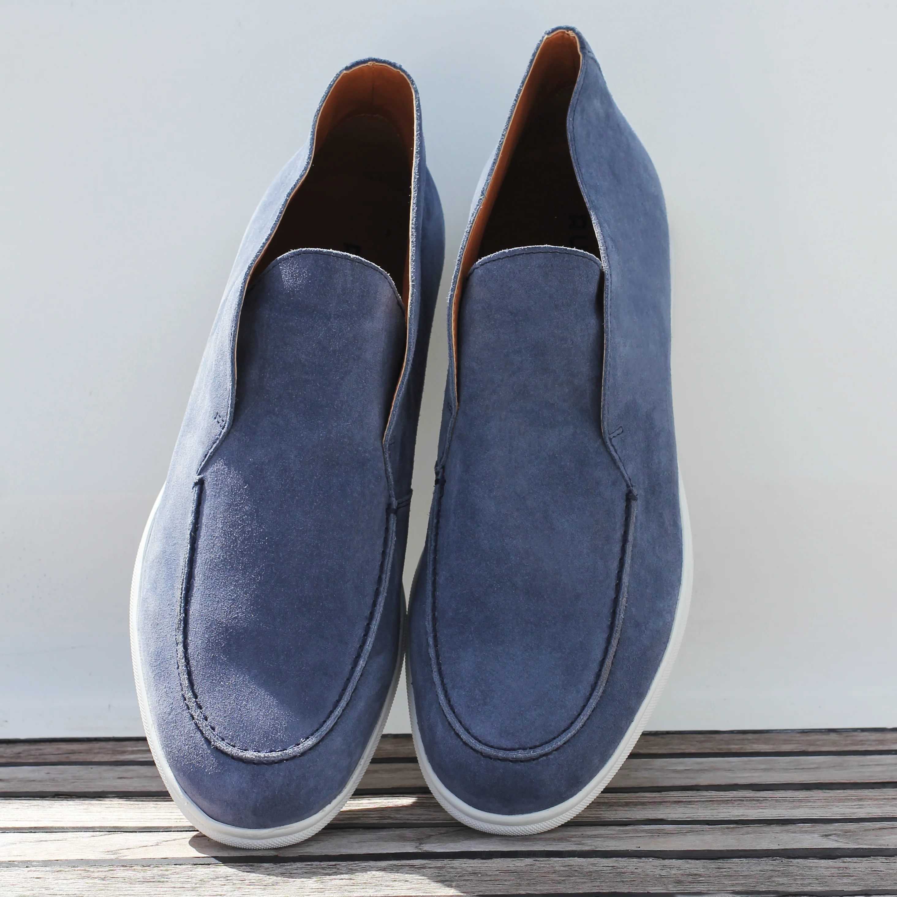 Sasha-Boots en veau velours jean