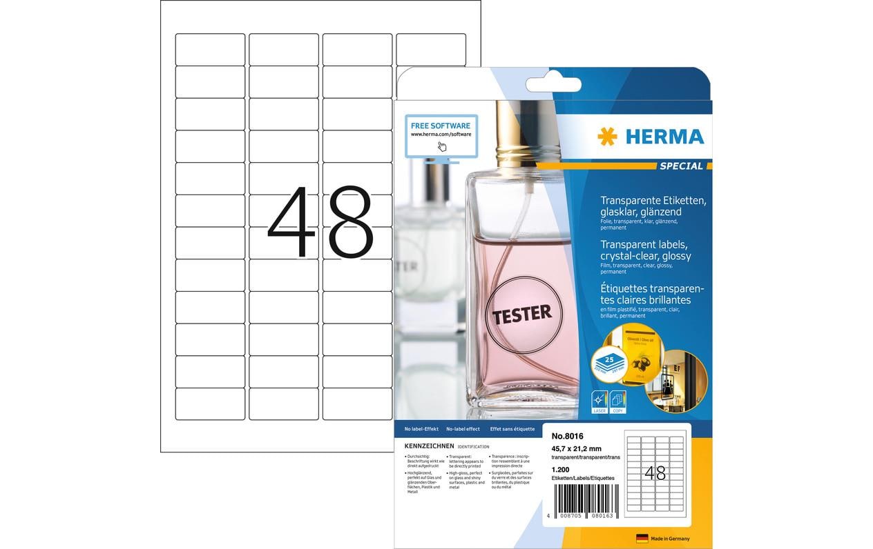 Folien-Etiketten 63.5 x 38.1 mm, 25 BlattTransparentes Druckeretikett