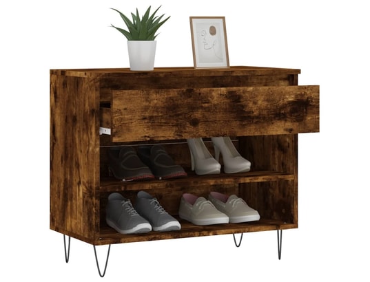 VIDAXL - Armoire à chaussures chêne fumé 70x36x60 cm bois d'ingénieri...