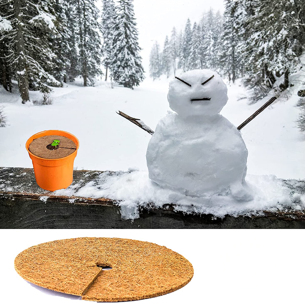 (8er Set) Ø40cm Pflanzen Kokosscheibe Frostschutz Topf Mulchscheibe Winterschutz