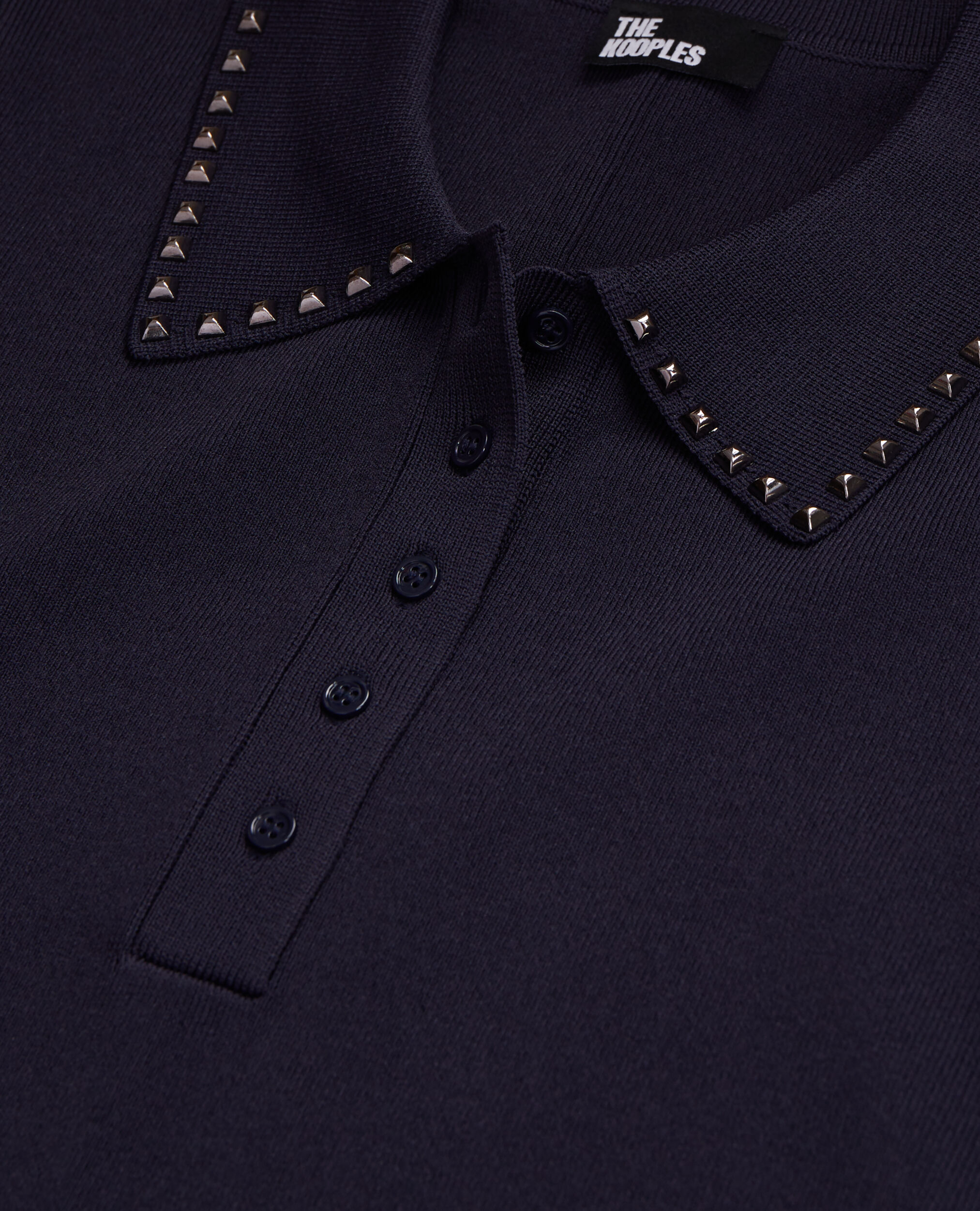 Navy blue knitted polo t-shirt
