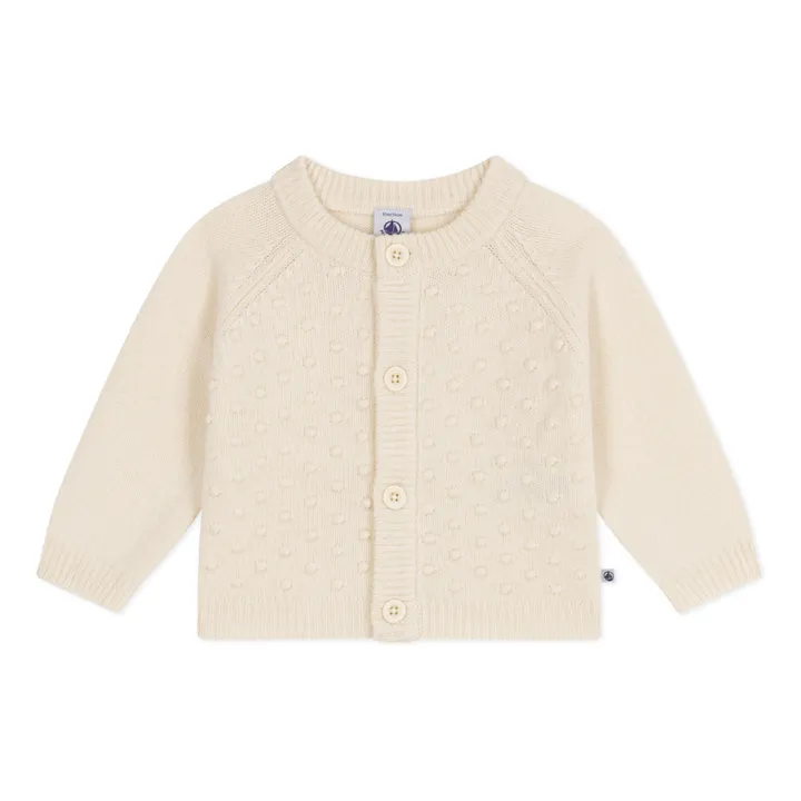 Petit Bateau Cardigan en Tricot de Laine | Ecru