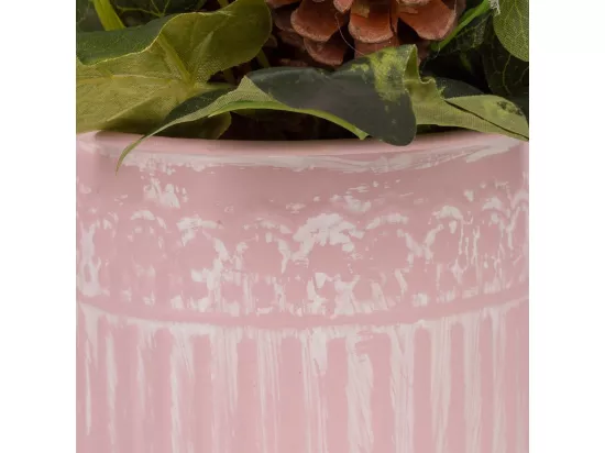 Pot avec fleur artificielle 27x16x34h