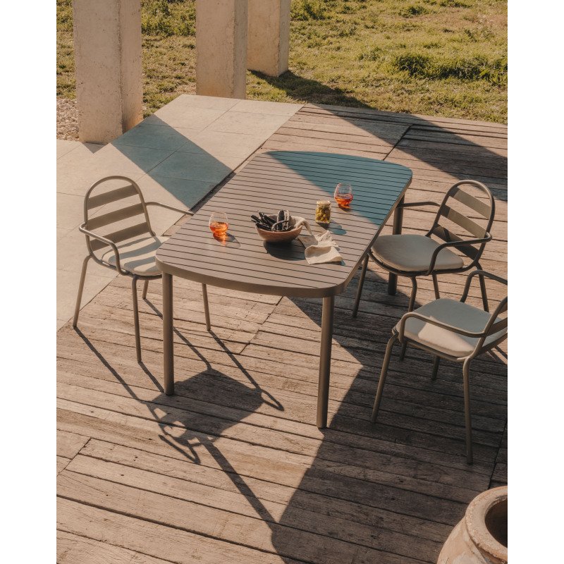 Table d'extérieur Joncols - structure aluminium  verte L 180 x  P 90 cm