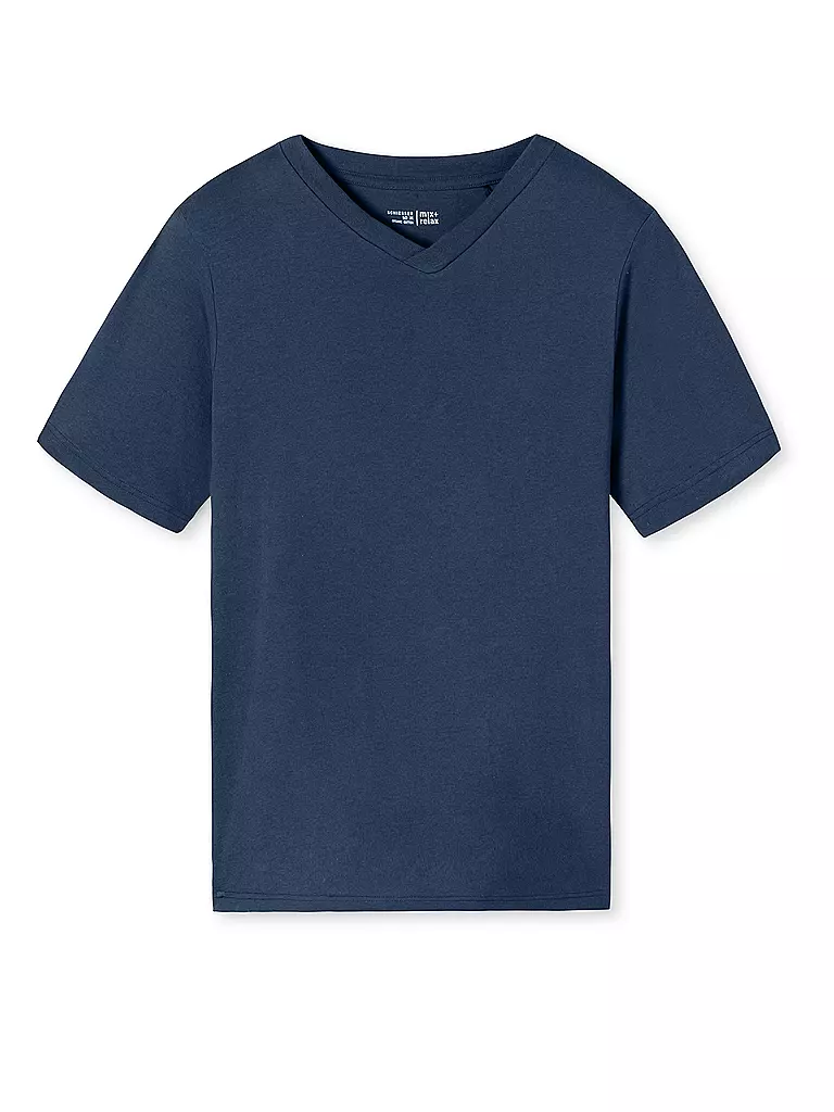 SCHIESSER Pyjama T-Shirt MIX + RELAX blau