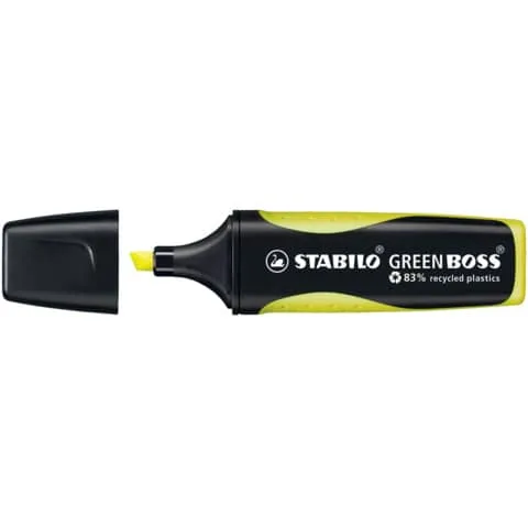Stabilo Green Boss Gul - 83% genanvendt plast - (10 stk.)