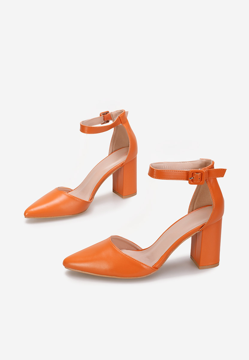 Chaussures à talon épais orange Daphne