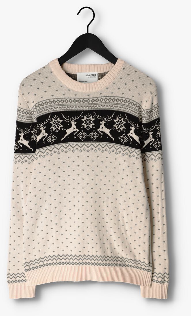 SELECTED HOMME witte selected homme trui slhnewdeer ls knit crew neck w