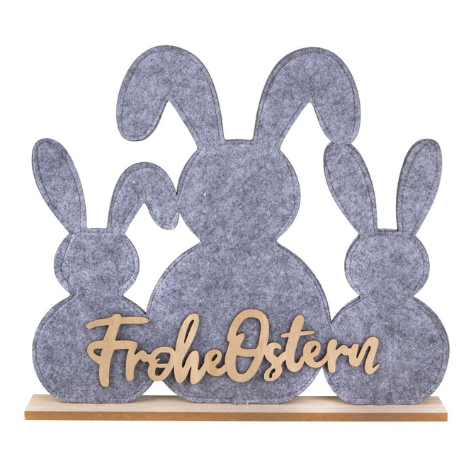 Standdeko - Frohe Ostern - Holz und Filz - ca. 40 x 4,5 x 35,5 cm