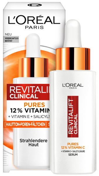 L'OREAL PARIS Revitalift Clinical 12% pures Vitamin C Serum   Vitamin E   Salicylsäure 30 ml