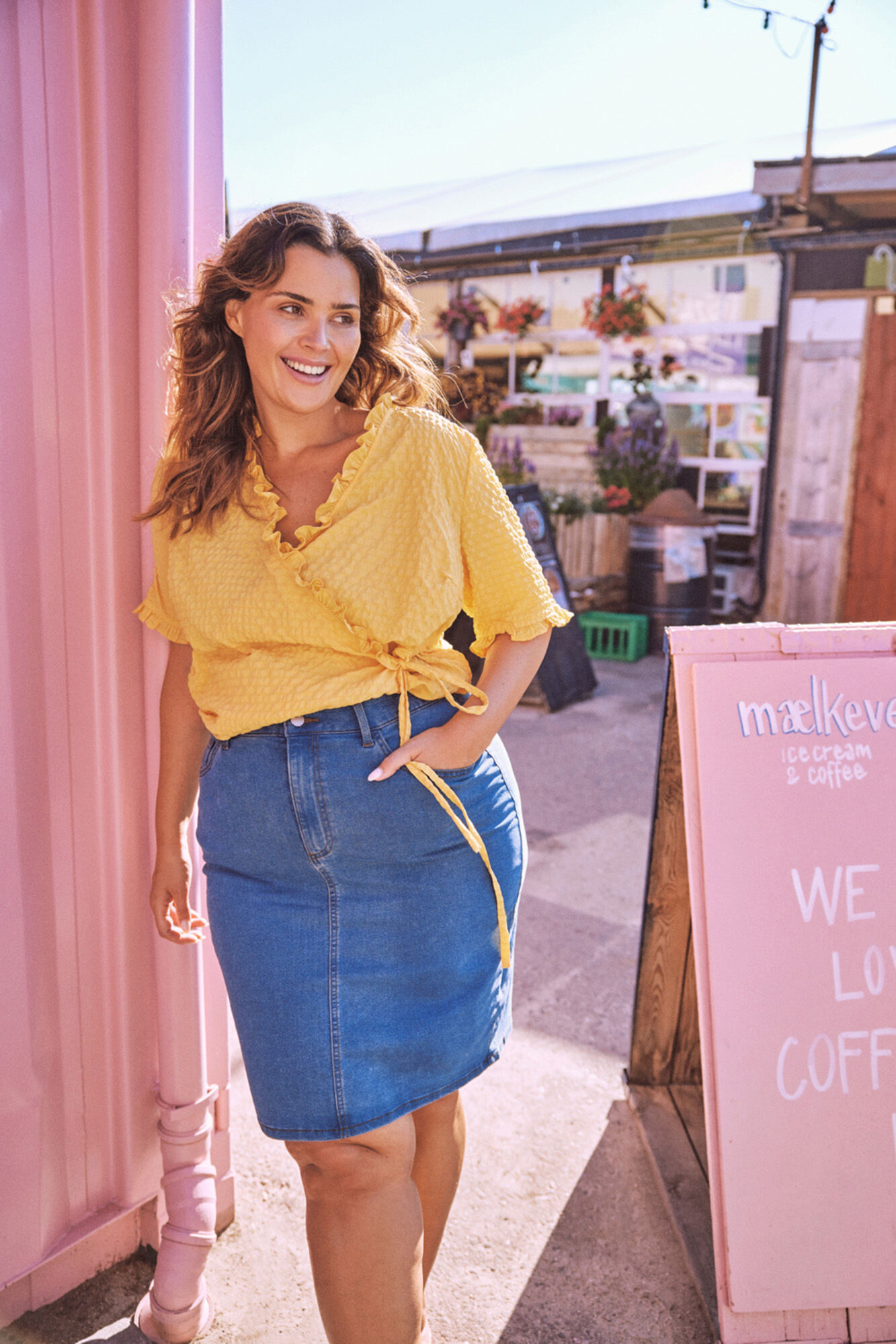 Inspirada na saia jeans Vila - Azul