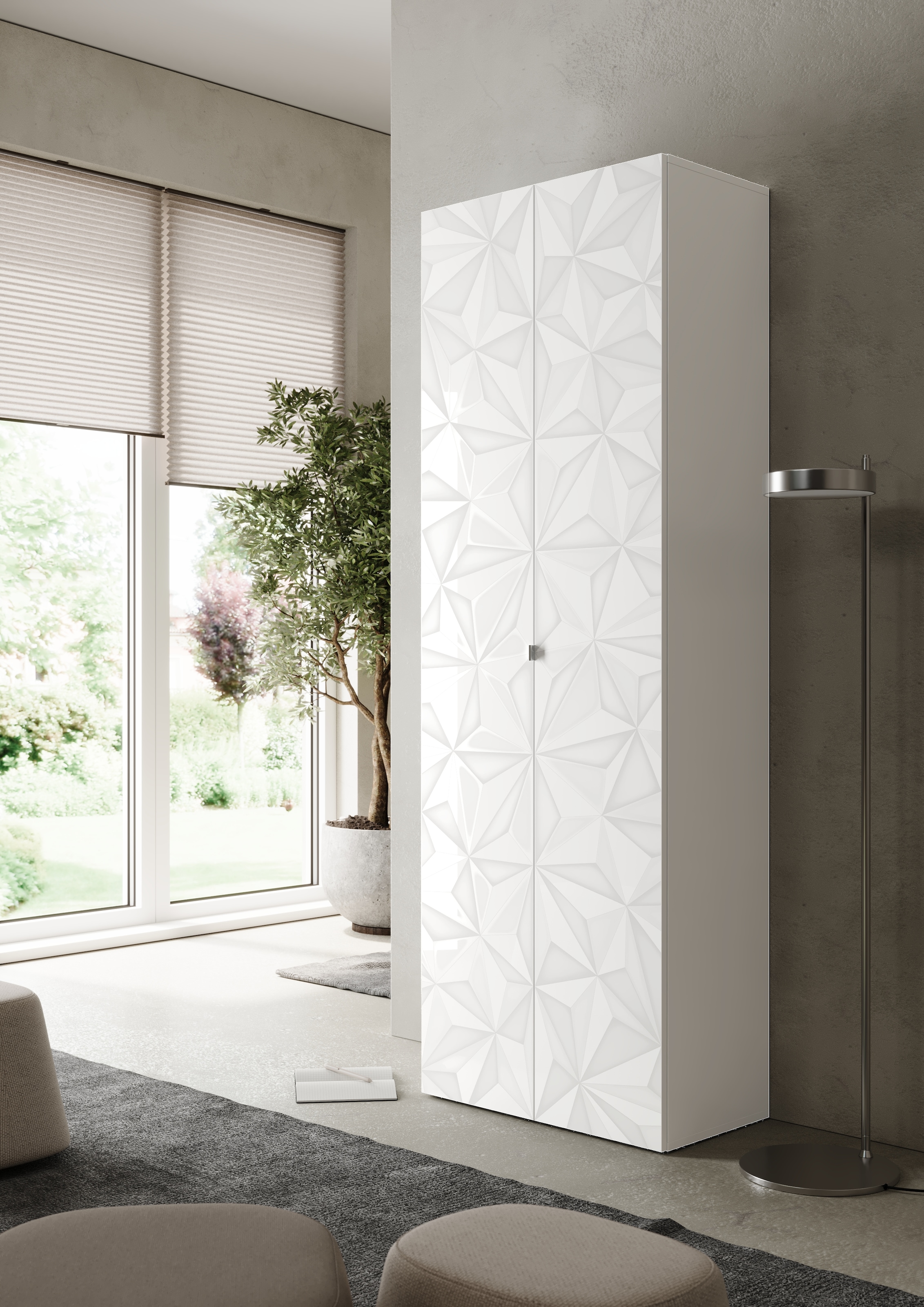 INOSIGN Aktenschrank »Prisma, Breite 63 cm, Höhe 184 cm, 2 Türen (3 Einlegeböden)« Büroschrank, Mehrzweckschrank, Front mit Siebdruck