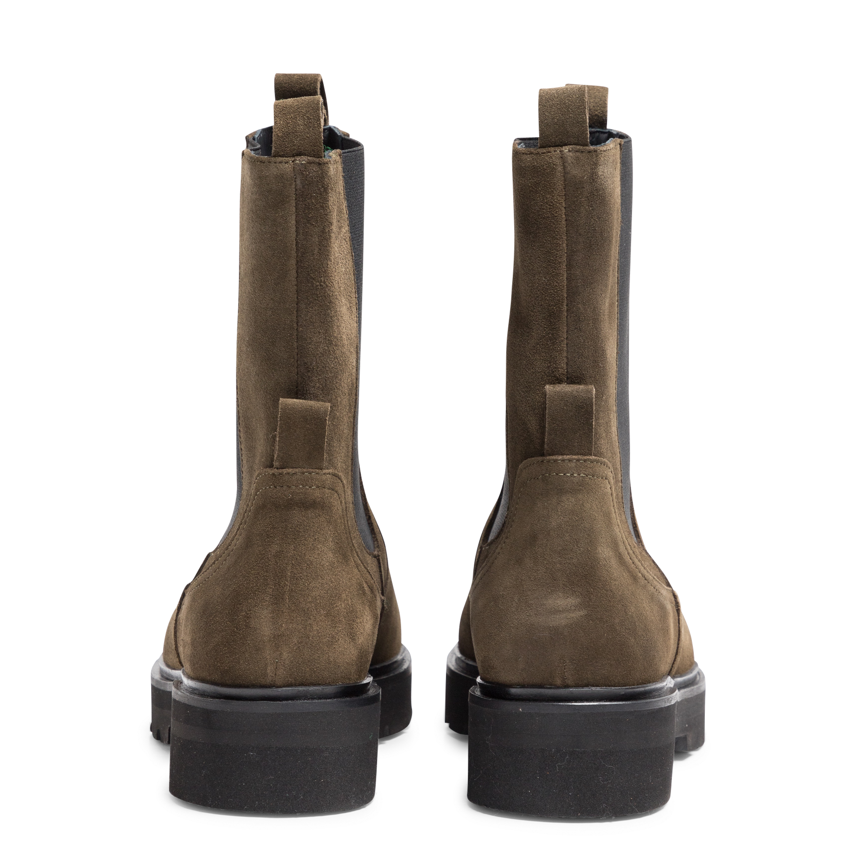 JONNA - Boots à petits talons en cuir | Kaki