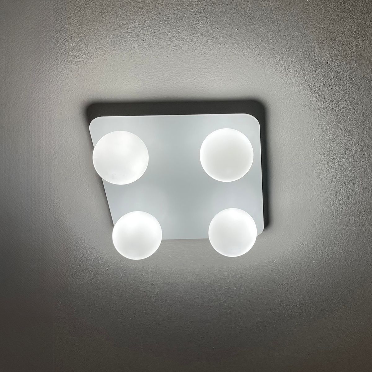 Moderne badkamer plafondlamp wit vierkant 4-lichts - Cederic