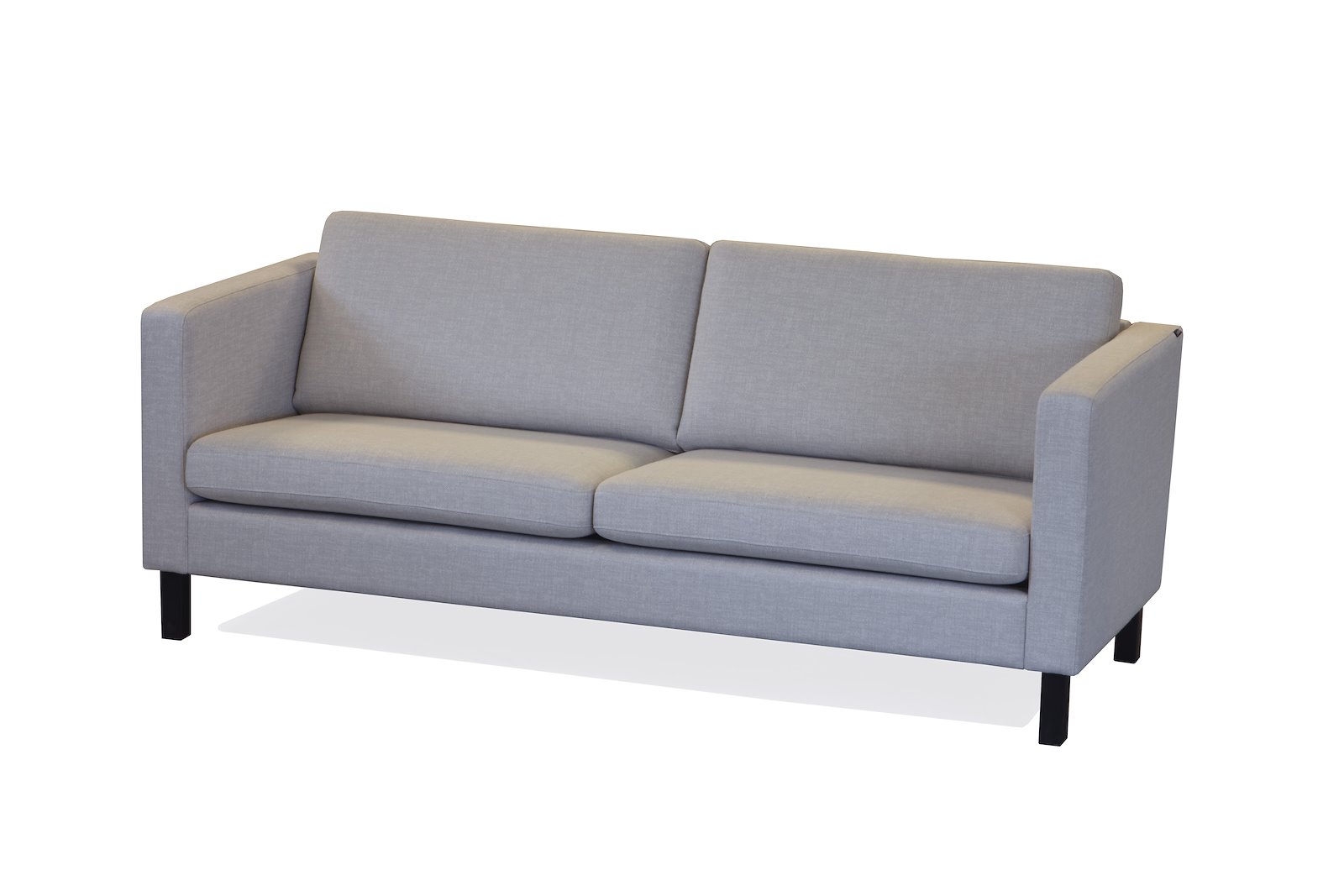 Noor Lux 3-seter I tekstil Milan Warm Grey med arm 03 og ben 19 sort