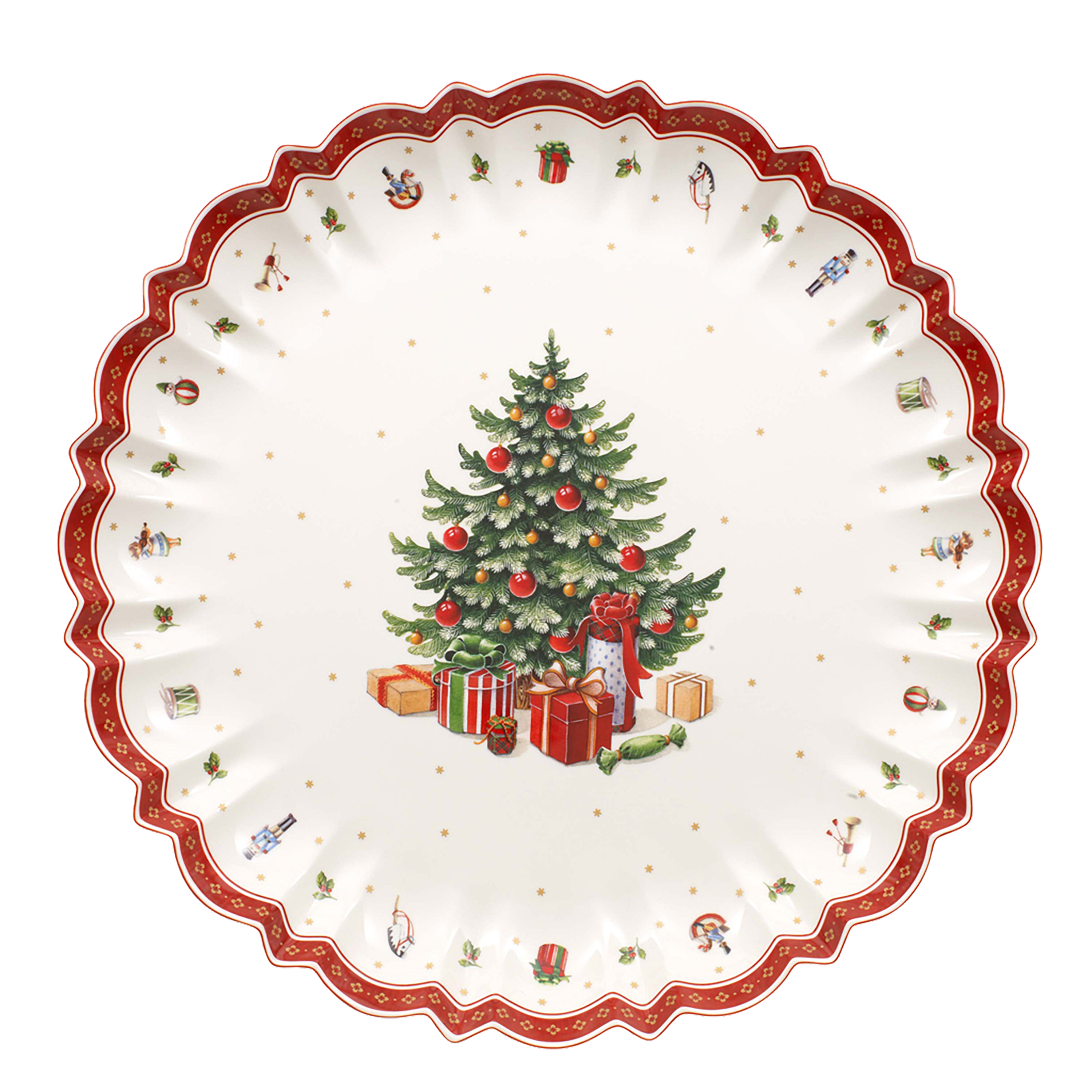 Toy's Delight Serving tray Red, 18'', Premium Porcelain