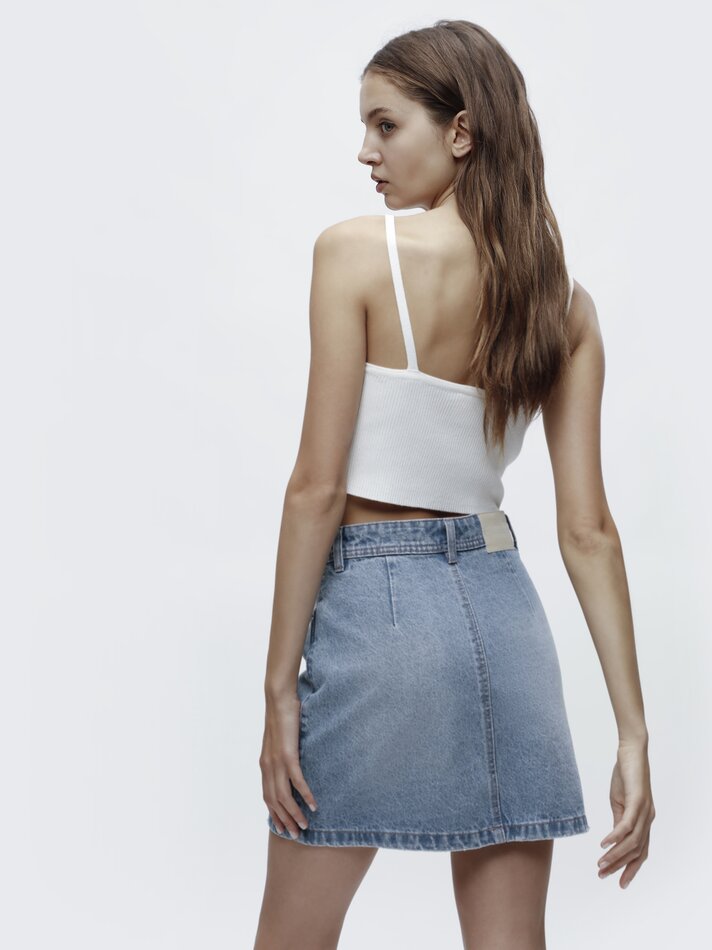 Minissaia jeans - Azul claro