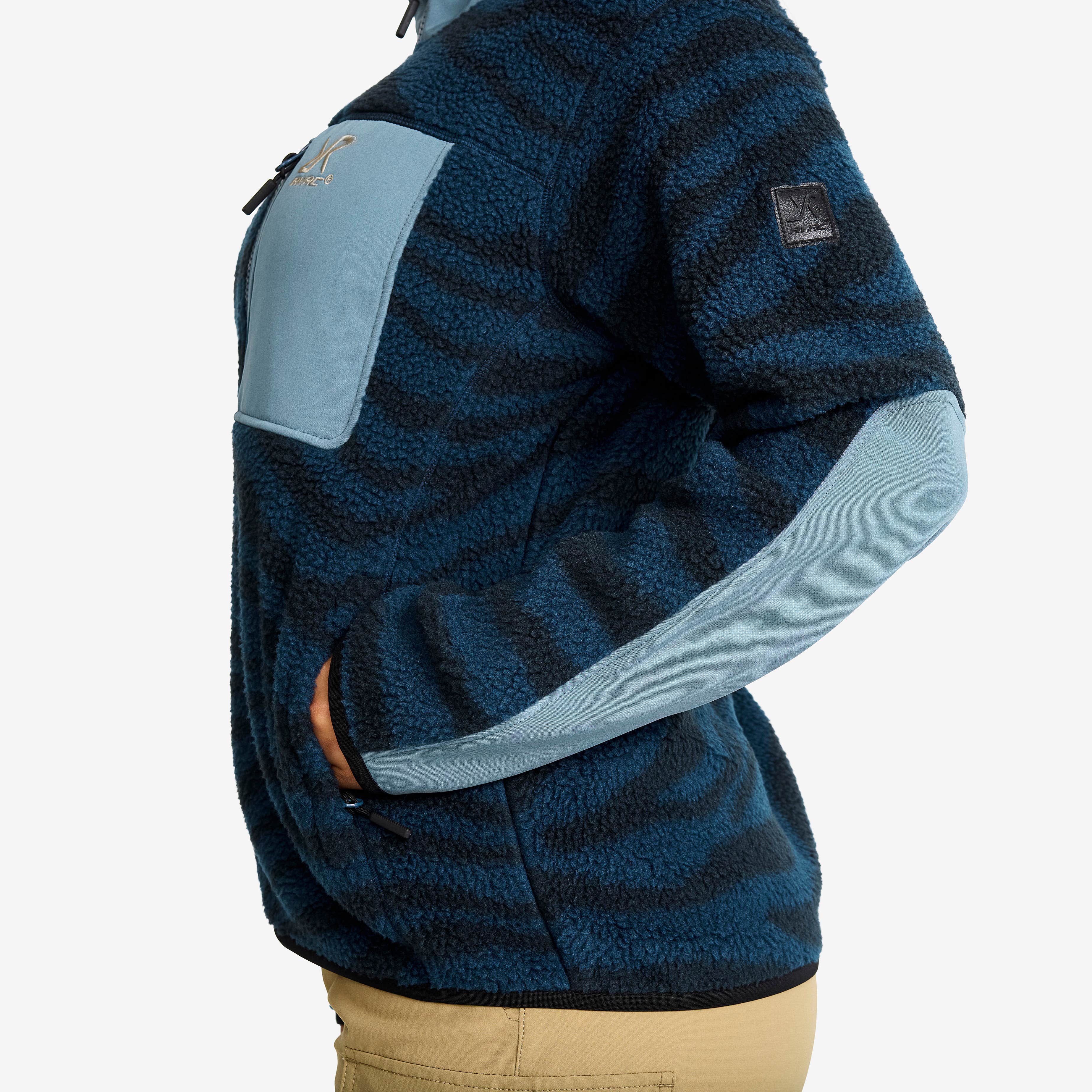 High Pile Fleece Dame Moonlit Ocean/Blueberry Curved Nature