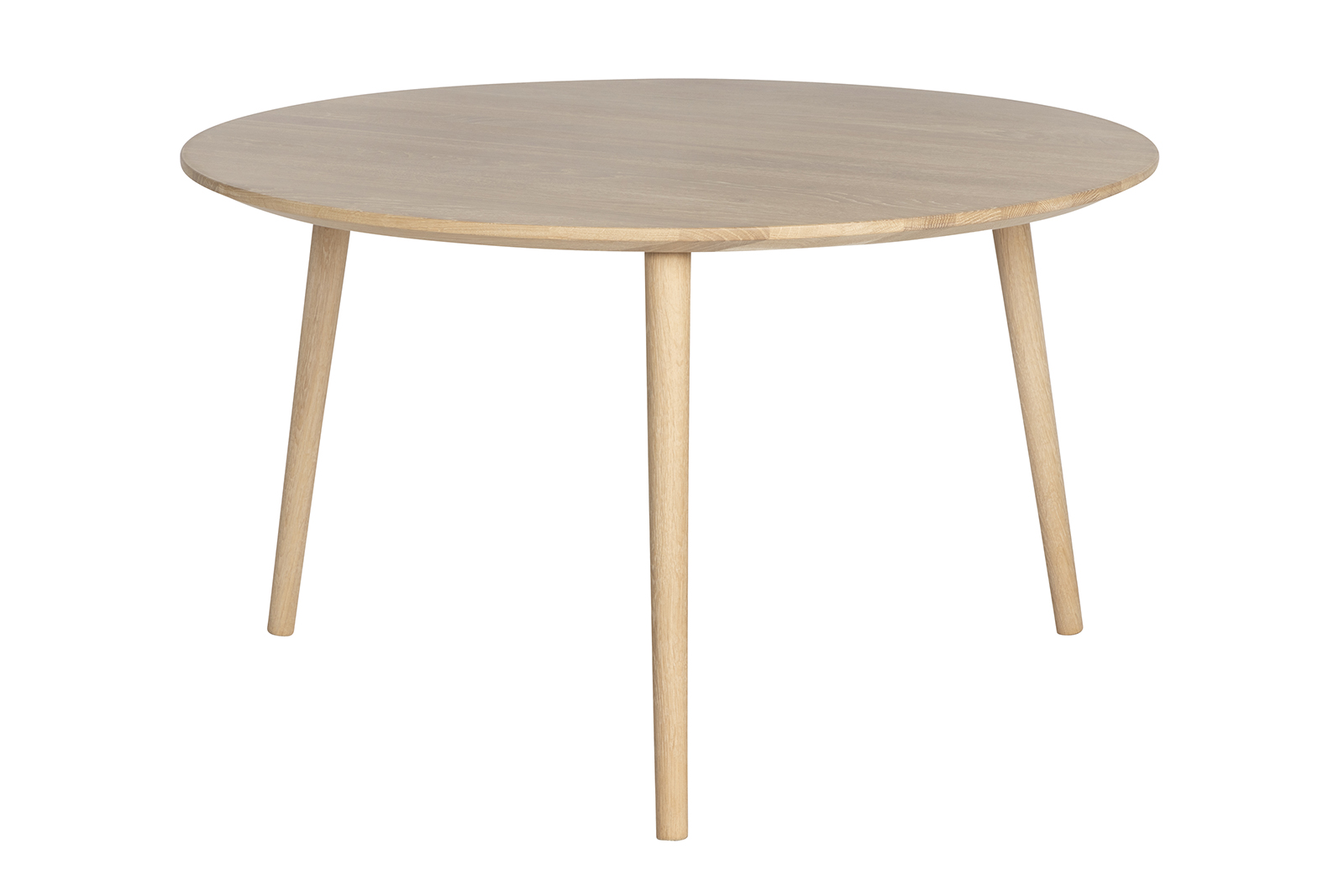 Nord T8 sofabord Høyde 50 cm, Ø85 cm. I hvitoljet heltre eik.