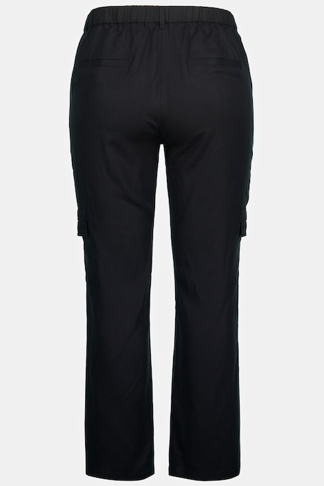7/8-Hose Mandy, weites Bein, Cargotaschen, Bindeband