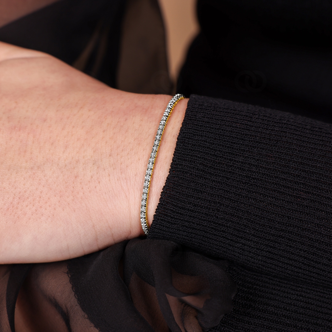 0.50 Karat Diamanten Tennisarmband 750/18 K Gelbgold