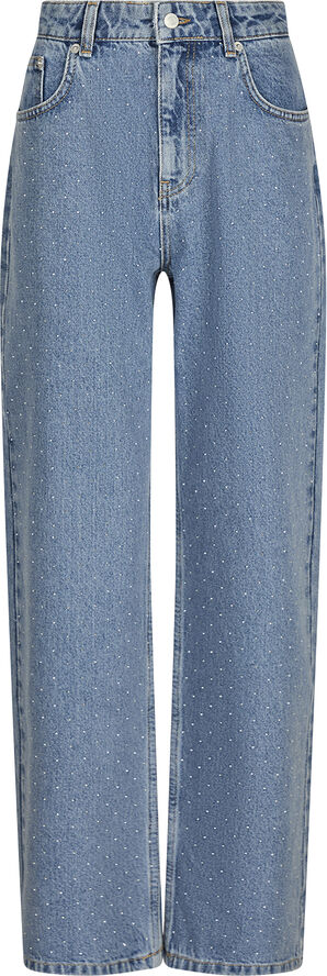 Neo Noir Simona Bedazzled Pants Stonewash