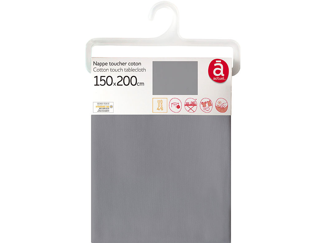 TOALHA MESA 100%POL ACTUEL CINZA 150X200