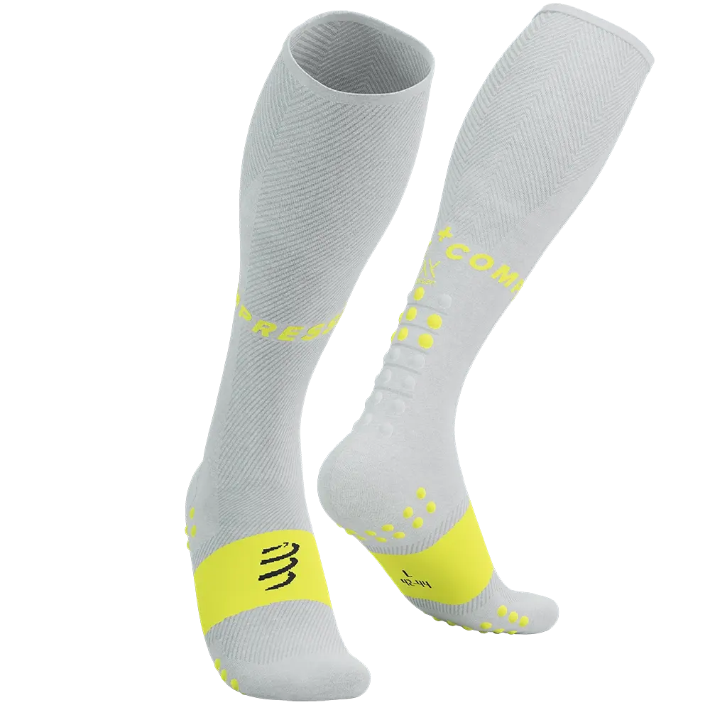 Compressport Full Socks Oxygen Compressiesokken Geel/Wit/Zwart
