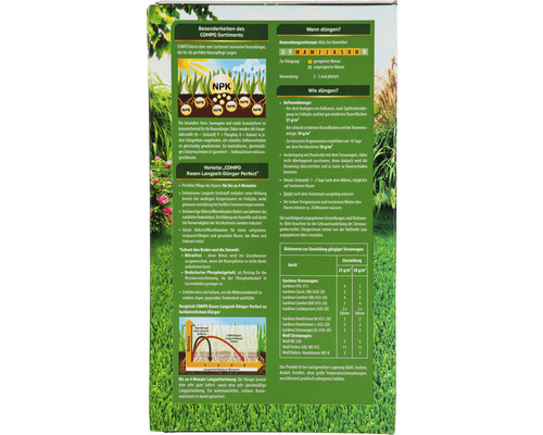 Gazon langdurige meststof COMPO Perfect 3 kg 120 m²