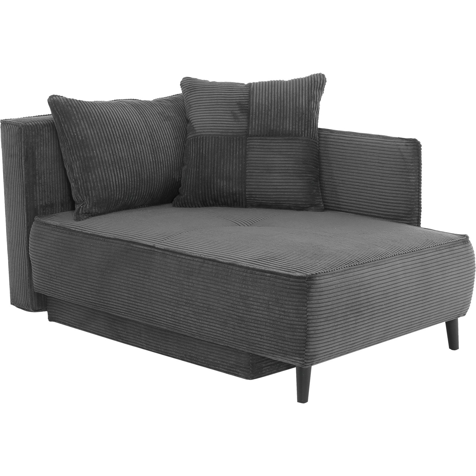 Bettsofa Jerry Cordstoff grau, Bettkasten