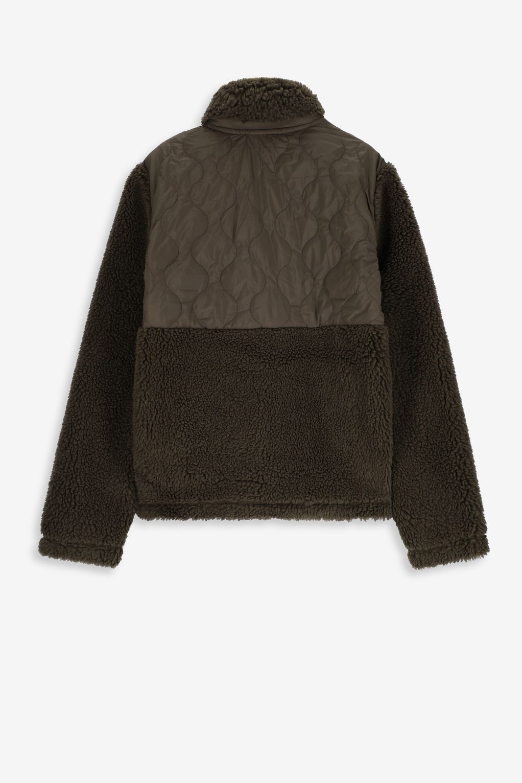 Groene teddy jas met quilting