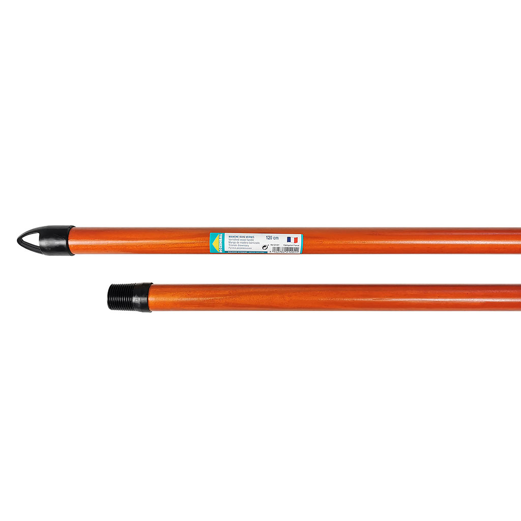 Manche à balai bois vernis à visser 120cm